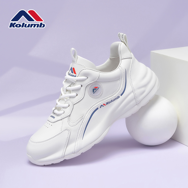 Kolumb New White Shoes, Autumn Genuine Leather Columbus Women's Shoes, Thick-Soled Casual Shoes, Women's Sports Columbus Shoes