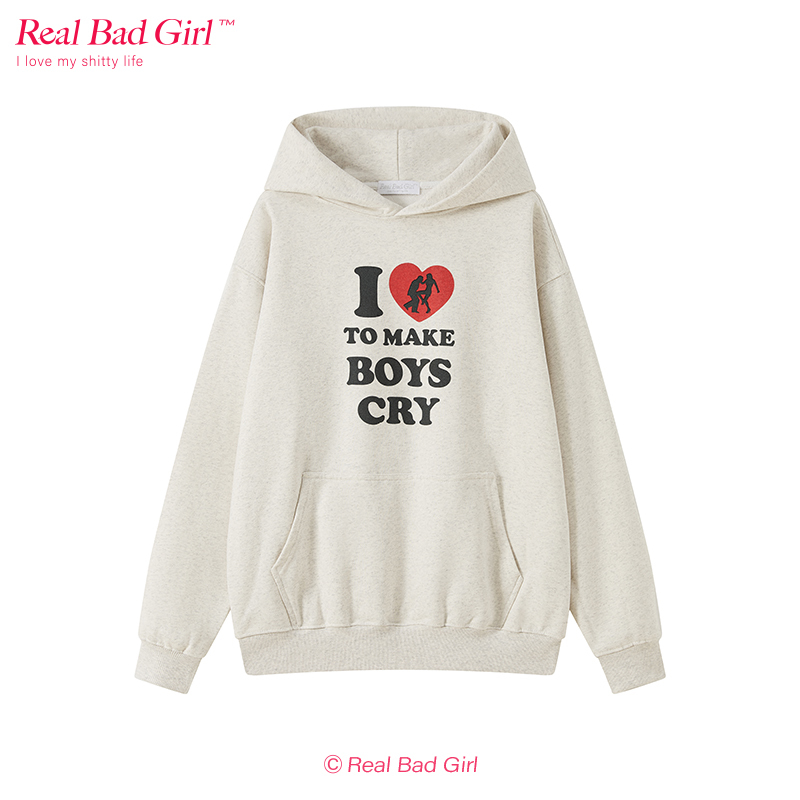 (Clearance 50% off) Realbadgirl “Make Boys Cry” Slogan Printed Hoodie