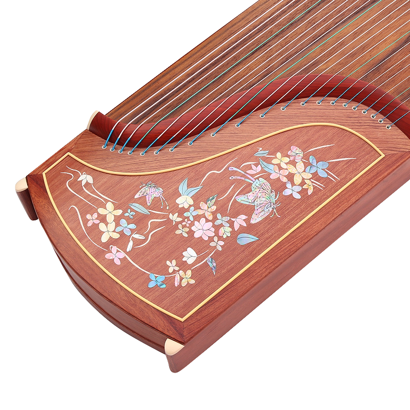 中国古筝 荷塘月色 敦煌牌古筝694L 五彩呈祥荷花荷塘月色牡丹（彩色）【敦煌牌乐器官方商城】_