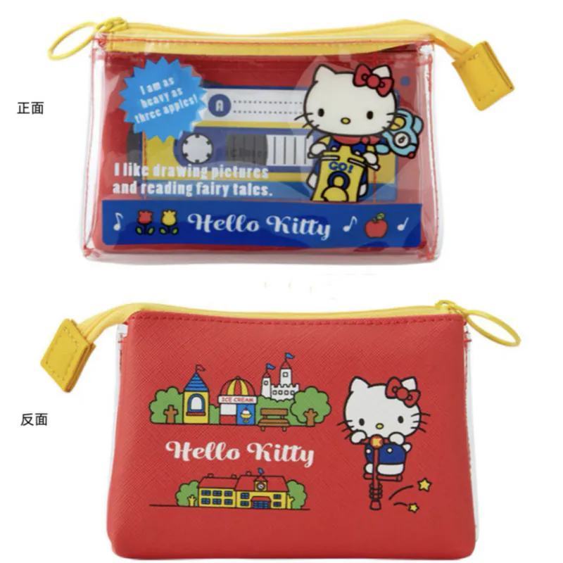Japan's New Kityt Cat Record Tape Storage Bag Pvc Transparent Cartoon Cute Cosmetic Bag Lipstick Small Bag