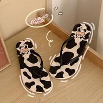 Women Beach Flip Flops Soft PVC Cute Cow Summer Shoes Female
