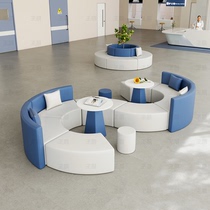 Special-shaped office rest area training institution leisure creative arc S-shaped reception sofa coffee table combination