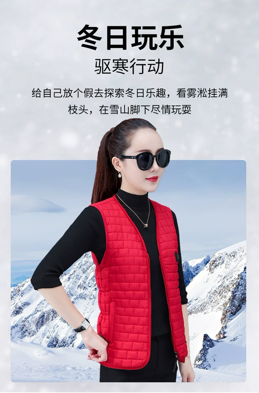 Nữ Làm Nóng Áo Vest Plus Nhung Kiểm Soát Nhiệt Độ Thông Minh Làm Nóng Áo Vest Ngoài Trời Làm Nóng Bằng Điện Quần Áo Điện Làm Nóng Áo Khoác áo sưởi azuki áo khoác sưởi