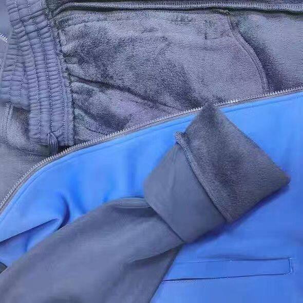 International Huaqiu Winter Plus Suede Thickening Long Sleeves Fitness Suit Long Pants Training Suit Warm Running Sportswear Man Long Sleeve Suit-Taobao