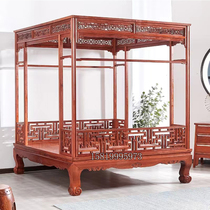 Chinese style palace Ming and Qing classical double mahogany antique step bed old-fashioned bed step eight-poster bed solid wood frame bed