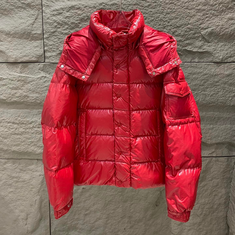 European and American Glossy No-Wash Triple-Protection Thickened Light White Goose down Red Blue Green Gray down Jacket for Men