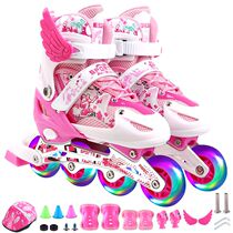 Childrens roller skates full set for men and women beginners inline roller skates roller skates 3-4-5-6-10 years old