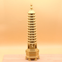 Brass Wenchang Tower ornaments metal crafts 13th floor student study desk room decoration copper ornaments