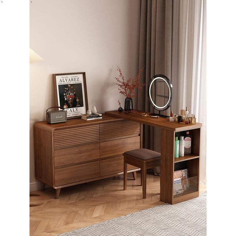 Dressing Table and Dresser Integrated into the Bedroom, Simple New Chinese-Style Makeup Table, End-Of-Bed Retractable Storage Corner Master Bedroom Vanity Table Dressing Table and Dresser Integrated into the Bedroom, Simple New Chinese-Style Makeup Table, End-Of-Bed Retractable Storage Corner Master Bedroom Vanity Table