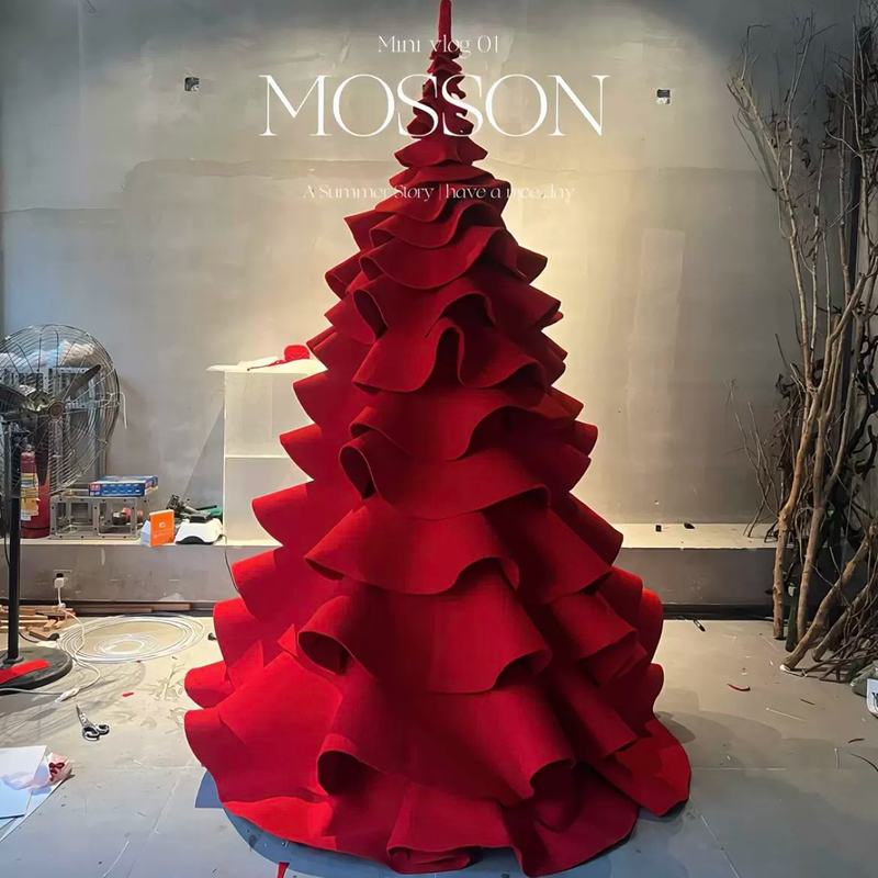Red Eva Cake Skirt Christmas Tree Mall Store Window Hotel Christmas Atmosphere Decoration Decorations