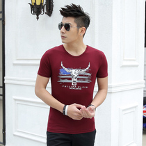 2021 New cow pattern printed modal cotton summer short sleeve T-shirt mens figure-up Tide brand Ice Silk half sleeve