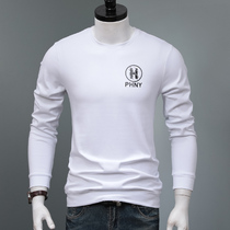 Mens long sleeve T-shirt fall new minimalist about 100 hitch-printed autumn jersey with undershirt for mens spring and autumn clothing and no hat