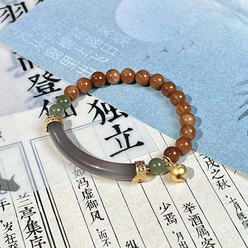Dongting Autumn Country Wind Smoke Purple Cooke Hand Strings Retro Design Sensation Individuality Ancient Wind New Chinese Transshipment Pearl Bell Bodhi-Taobao