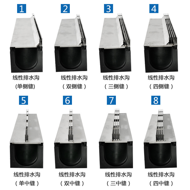 Stainless Steel Cover Plates, Gap-Type Cover Plates, Linear Cover Plates for Drainage Channels, Direct Sales from the Manufacturer, U-Shaped Channel Drainage Channels
