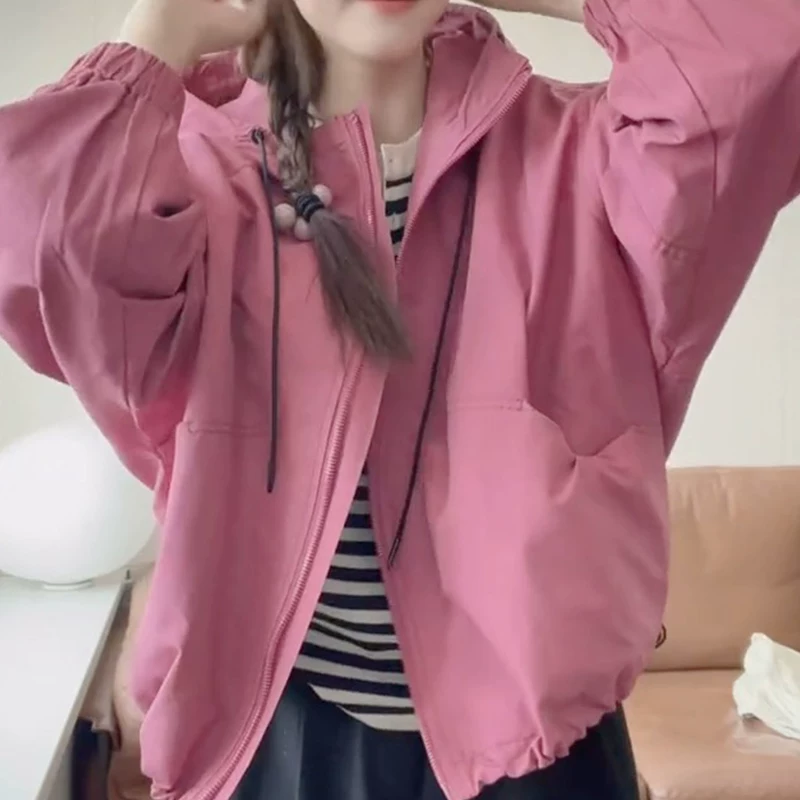 Short hoody, spring jacket for leisure, 2025 years, trend of season, for teenagers