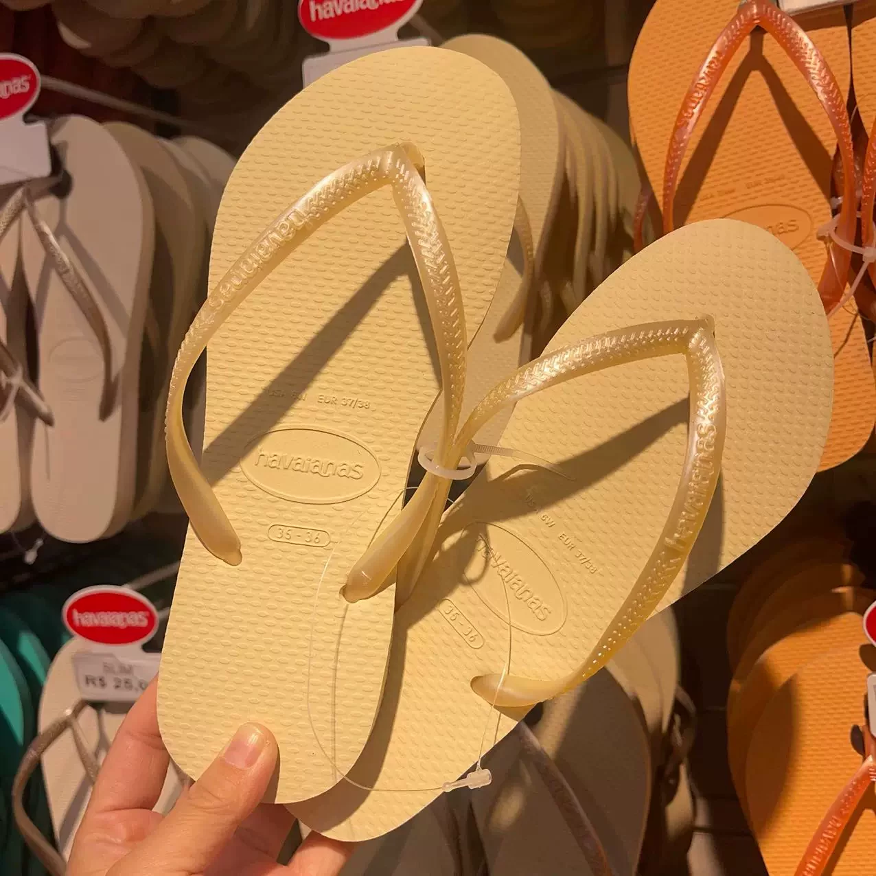 Бразилия Havaianas Havana Человеческое тело Шлепки Лето ТОП Классика Чистый однотонный синий парень нескользящий