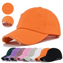 Mens And Womens Denim Retro Washed And Old Destroyed Peaked