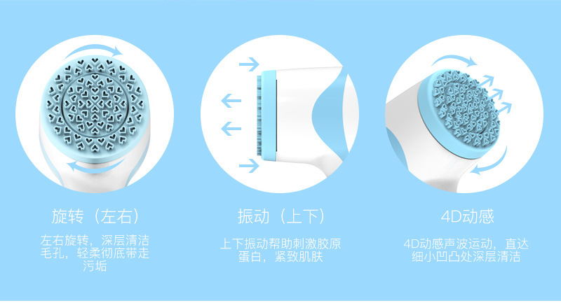 硅膠潔面儀旋轉洗臉刷面部清潔洗臉機電動電動洗臉儀負離子美容儀