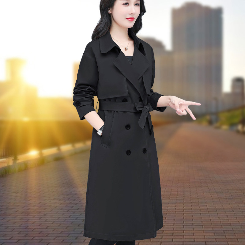 中长款风衣外套女2026春秋新款英伦风双排扣收腰显瘦时尚洋气上衣