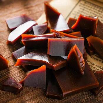 Shandong Donkey-Hide Gelatin Blocks, Dong'E Donkey Skin Gelatin Sheets 500g, Raw Materials for Donkey-Hide Gelatin Cakes, Dong'E Original Ejiao Blocks, Boxed