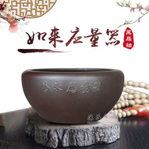 High-grade pottery black crystal glaze Tathagata Yingmei vessel Zhaitang monk alms bowl food container Zhai bowl alms bowl monk walking feet alms bowl