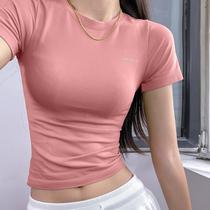 Sports t-shirt womens slim fit breathable quick-drying short-sleeved running fitness top yoga quick-drying short-sleeved blouse light and thin