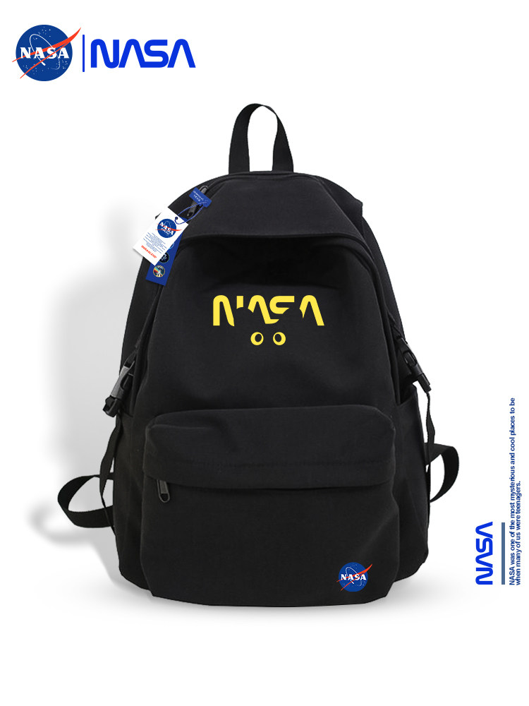 Nasa Co-Branded School Bag, Korean Version, Large Capacity, Lightweight, Burden-Reducing Backpack, Simple Backpack for College Students, High School and Junior High School Students