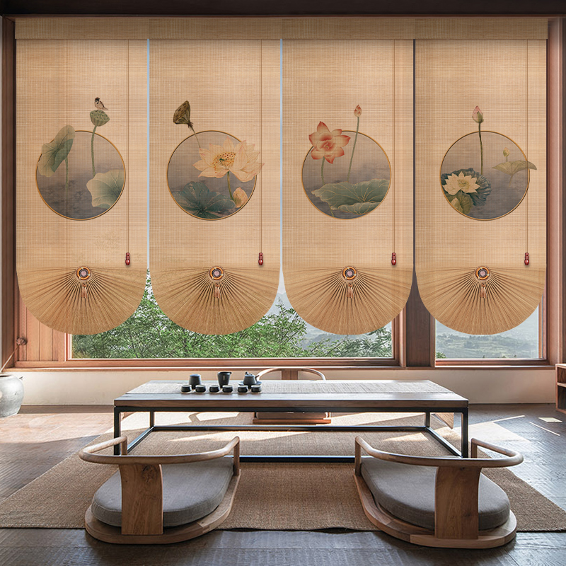 Bamboo curtain blackout curtain bamboo curtain door curtain tea room roller blind old-fashioned bamboo curtain bamboo hanging curtain balcony bamboo roller blind