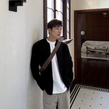 Max planet korean style simple black sweater cardigan Max planet korean style simple black sweater cardigan