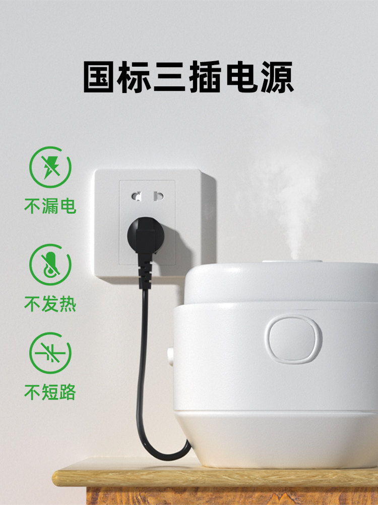 Computer Rice Cooker Power Cord with Three-Hole Line, Three-Core Water Kettle, Desktop Host Line Printer with Plug, Three Plugs