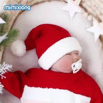 Ins hot selling Christmas three-dimensional fur ball knitted hat for boys and girls