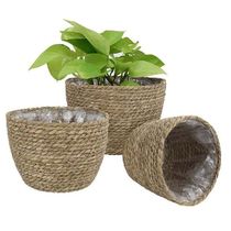Straw-woven flower baskets potted pot plants bamboo basket