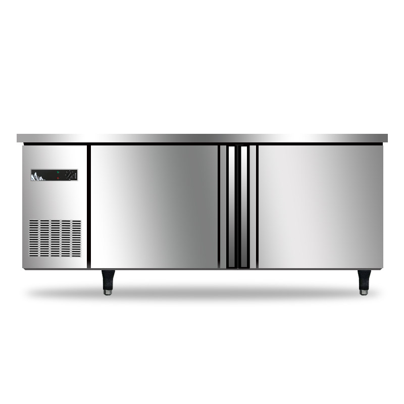 Horizontal Refrigerator Commercial Workbench Kitchen Refrigeration Refrigeration Fresh-Keeping Flat Cold Refrigerator Milk Tea Shop Stainless Steel Operating Table