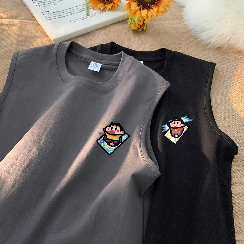 Japanese-Style Casual Loose Vest 2026 New Model for Boys Summer Pure Cotton Sleeveless Anime Niche T-Shirt Japanese-Style Casual Loose Vest 2026 New Model for Boys Summer Pure Cotton Sleeveless Anime Niche T-Shirt