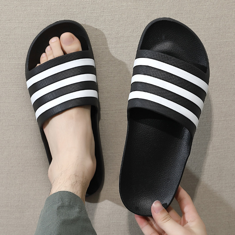Cool Slippers Men's Summer Stripes Fashion Korean Version Students Home Outwear Outdoor Sandals Male Lovers Big Size