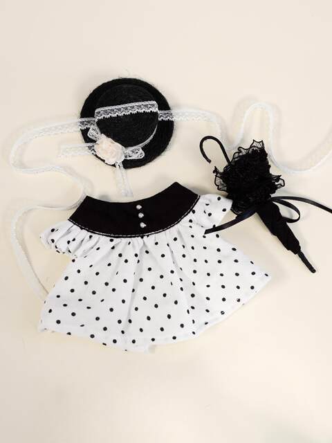 Handmade Black and White Polka Dot Baby Clothes Set