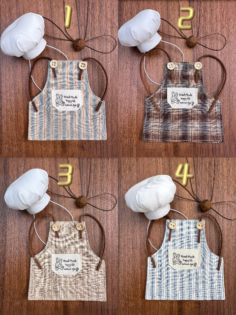 [Ready Stock] Baby Accessories Apron Chef Hat Little Red Book Same Style Cute Handmade Accessories for Cats and Dogs