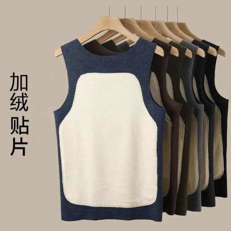 Men's Thermal Vest, Seamless New Style, Fleece-Lined and Thickened, Inner Wear for Autumn and Winter, Base Layer Top Men's Thermal Vest, Seamless New Style, Fleece-Lined and Thickened, Inner Wear for Autumn and Winter, Base Layer Top