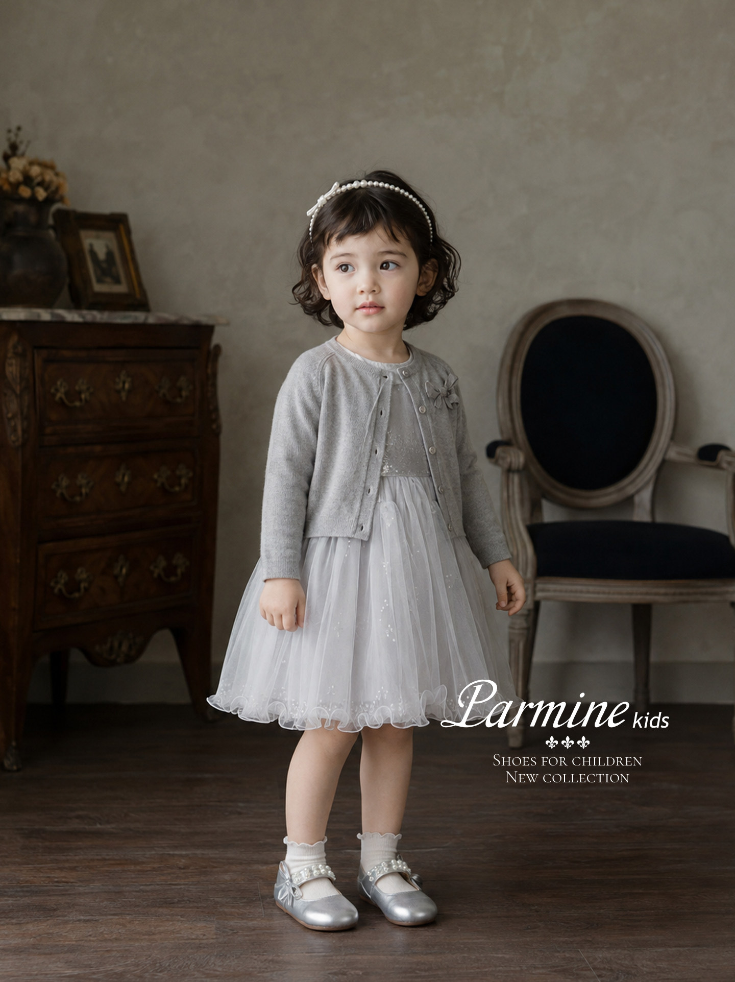 Genuine Leather Girls' Leather Shoes, Stylish New Spring and Autumn Models, Simple Indoor Pearl Princess Shoes for Kindergarten Toddlers — 3