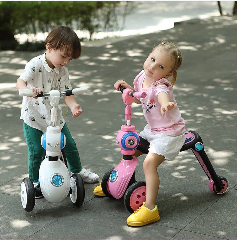 xe đạp cruzee Bibilove trẻ em cân bằng xe bé trượt yo xe flash bánh xe đồ chơi xe tay ga trẻ em - Smart Scooter xe thăng bằng em bé vàng