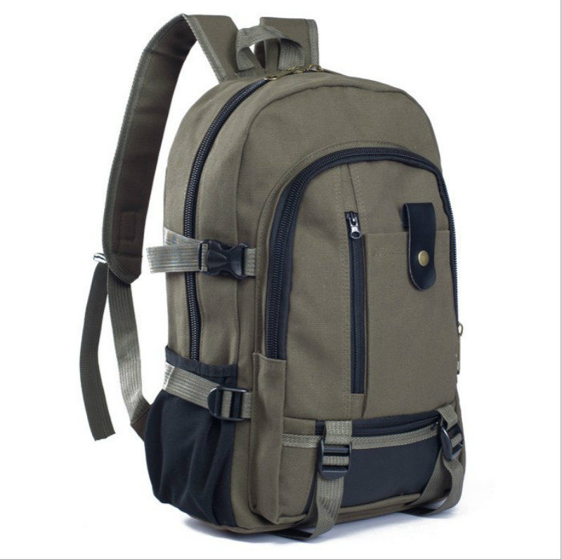 Backpack Site Abrasion Resistant Canvas Men's Tools Double Shoulder Bag Large Capacity Abrasion Resistant Backpack Simple School Bag Travel Bag-Taobao