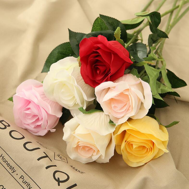 Uhan Single Branch Rose Bud Emulation Flowers Rose Wedding Celebration Hands FLOWER LIVING ROOM HOME FURNISHING FLOWER DECORATION FLOWERS