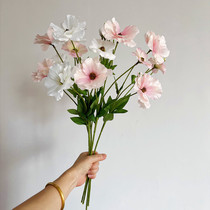 4 anemones artificial flowers fake flowers decoration foreign peony table flower art wedding road lead flower arrangement Gesang rose