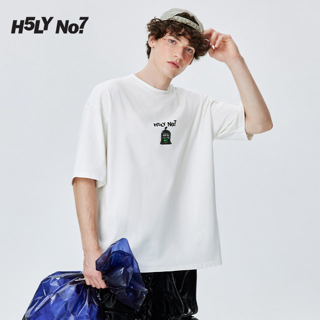 H5LYNO7 ຖົງຂີ້ເຫຍື້ອ Ocean Printed Round Neck Short Sleeve Women Top Couple T-shirt Men