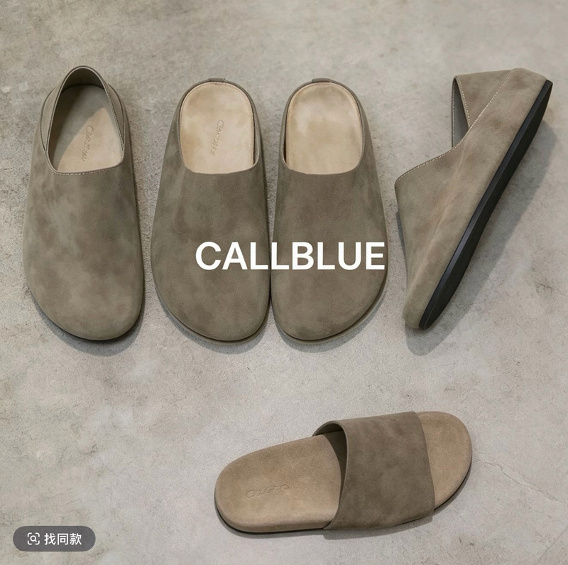 Callblue'Muller Slippers' Cowhide Arch Support Birkenstock Foam Breathable Wear-Resistant Closed-Toe Half-Slipper