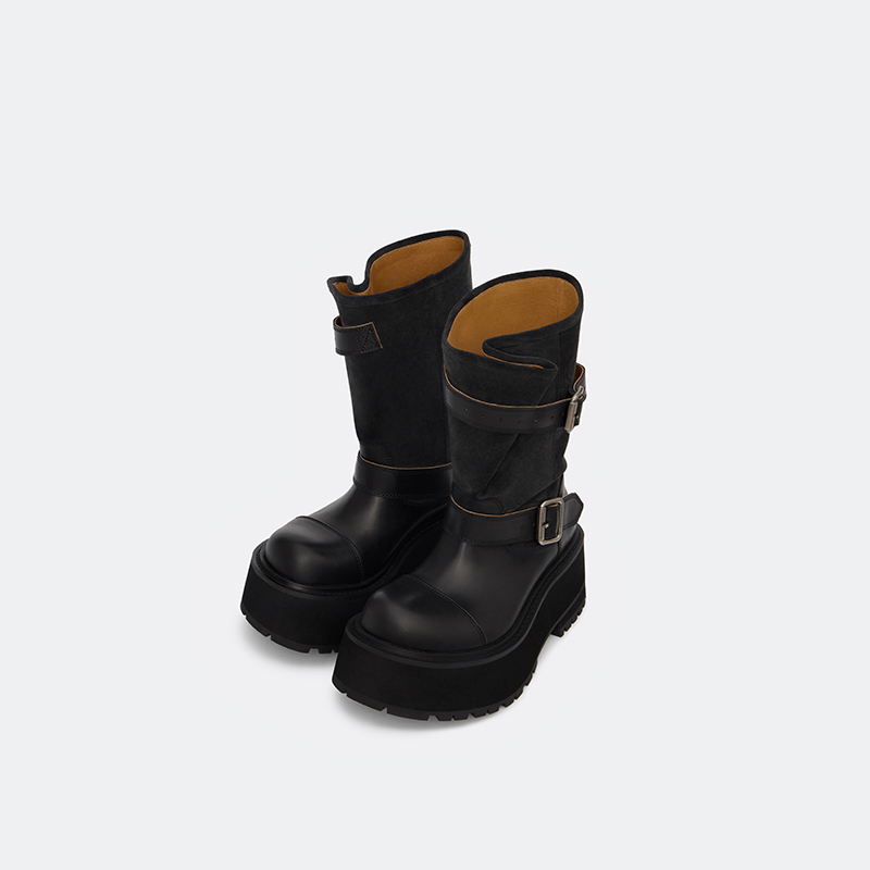 Sonder Plan Ultra-Thick-Soled Engineer Boots, Suede Mid-Calf Boots, Retro Slouch Boots, Work Boots, Wide-Leg Slimming Boots Sonder Plan Ultra-Thick-Soled Engineer Boots, Suede Mid-Calf Boots, Retro Slouch Boots, Work Boots, Wide-Leg Slimming Boots