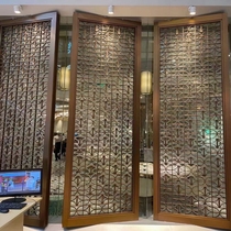 Sales Floor Metal Art Crystal Pinch Silk Glass Partition Villa Dining Genguan Hall Flower Gaggu Bronze Rose Gold Screen