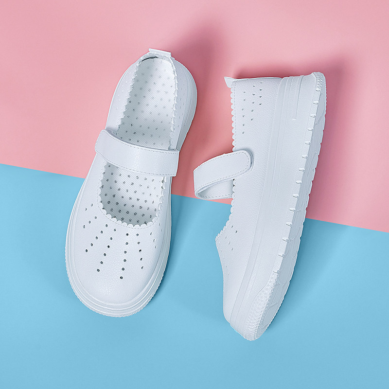 Giày y tá nữ đế mềm thoáng khí không mỏi chân mùa hè chống trơn trượt nhân viên y tế làm việc một lỗ đạp giày đơn thoải mái dép esd dép y tế