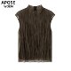 Enos Wangjing 2026 summer new sleeveless chiffon shirt women's see-through mesh two-piece top lace shirt 6926