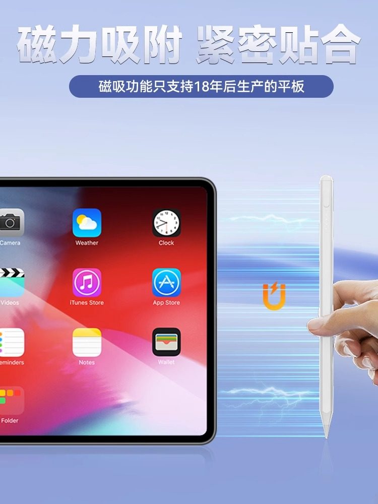 Touchscreen Capacitive Pen, Rechargeable, Universal for Mobile Phones and Tablets, Stylus Tip Suitable for Huawei, Apple Pencil, Magnetic Suction, iPad Stylus Pens, Student Drawing, Editing, Android Touch